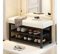 Banc de rangement rembourré avec étagère à chaussures moderne pour entrée et salon, chambre à coucher et réception, repose-pieds élégant pour canapé