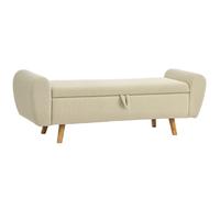 Banc de rangement rembourré - Beige - Velours côtelé - Rangement caché 73 L - Dimensions 150x45x51 cm - Poids 16.8 kg