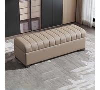 Banc de rangement rembourré de 150 cm, ottomane en bois et cuir pour chambre à coucher et entrée, siège multifonction élégant avec compartiment caché, parfait pour n'importe quel espace