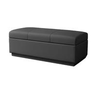 Banc de rangement rembourré élégant noir pour chambre à coucher et salon, 120 x 40 cm, banc à chaussures polyvalent et repose-pieds pour café et entrée, design Space Sing