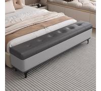 Banc de rangement rembourré élégant pour entrée et boîte de rangement pour chambre à coucher, salon, extrémité de lit, solution polyvalente pour siège et rangement