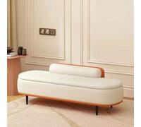 Banc de rangement rembourré en cuir avec repose-pieds à charnière de sécurité, banc à langer multifonction pour chambre à coucher, salon, entrée