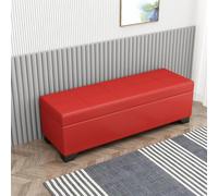 Banc de rangement rembourré en cuir - Coffre de rangement caché pour entrée et couloir, design moderne, L 130 cm x l 40 cm x H 40 cm