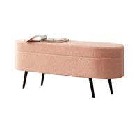 Banc de rangement rembourré en fausse fourrure - Banc moderne pour bout de lit, repose-pieds et siège de fenêtre, banc de rangement pour vestiaire - Tabouret de rangement pour couloir
