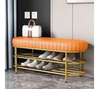 Banc de rangement rembourré en velours de luxe - Canapé d'angle multifonction pour entrée, chambre à coucher, vestiaire - Meuble d'appoint de style industriel (60 x 37 x 43 cm)