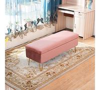 Banc de rangement rembourré en velours, ottomane moderne en peluche avec design touffeté, repose-pieds peu encombrant pour salon, entrée ou extrémité de lit