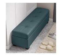 Banc de rangement rembourré extra long avec conteneur pour chambre à coucher, simili cuir, 100 cm, solutions de rangement spacieuses, sièges d'entrée élégants, couleur verte