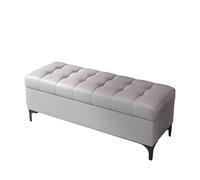 Banc de rangement rembourré gris pour chambre à coucher, salon et entrée - 150 cm