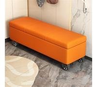 Banc de rangement rembourré mobile avec roulettes - Polyvalent entrée et extrémité de lit Ottoman 80 cm - Rangement pour chaussures pour salon, chambre à coucher et entrée