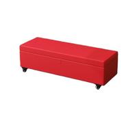 Banc De Rangement Rembourré Mobile avec roulettes Siège À Chaussures Polyvalent pour Salon Et Entrée Matière en Cuir Solution De Rangement Élégante pour La Maison(Red,39.4x17.7x15.7in)