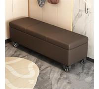 Banc de rangement rembourré mobile avec roulettes - Siège de chaussures ottoman pour entrée et chambre à coucher - Meuble élégant marron 70 cm