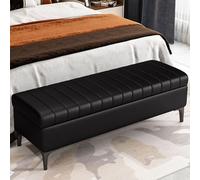 Banc de rangement rembourré multifonctionnel avec étagère en bois massif Banc à chaussures polyvalent et repose-pieds pour salon, couloir, chambre à coucher, organiseur élégant d'extrémité de lit