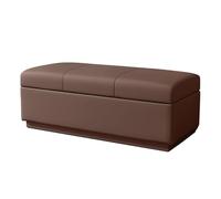 Banc de rangement rembourré pour chambre à coucher et bout de lit avec espace de rangement - Banc à chaussures pour salon, chambre à coucher, café (marron, 100 x 40 cm)