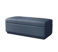 Banc de rangement rembourré pour chambre à coucher et bout de lit Bleu 150 x 40 cm Idéal pour salon, chambre à coucher et café Banc à chaussures avec compartiment de rangement