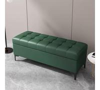 Banc de rangement rembourré pour chambre à coucher et salon rectangulaire avec sièges et rangement caché, idéal pour bout de lit ou entrée 80 x 40 x 43 cm Vert