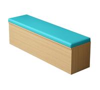 Banc de rangement rembourré pour chambre d'enfant avec compartiments cachés, facile à nettoyer, meubles d'entrée/de salon (violet, 140 cm)