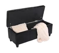 Mendler Banc de rangement rembourré Kriens cuir reconstitué 112x45x45 cm noir