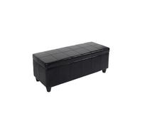 Banc banquette rembourrée coffre de rangement Kriens, cuir reconstitué, 112x45x45cm noir Multicolore