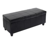 Mendler Banc de Rangement rembourrée Kriens Cuir reconstitué 112x45x45cm Noir