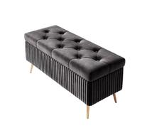 Banc de rangement, repose-pieds capitonné capitonné, design robuste pour salon et entrée, supporte jusqu'à 150 kg