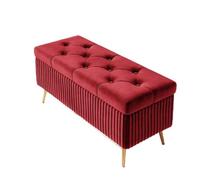 Banc de rangement, repose-pieds capitonné capitonné pour salon et chambre à coucher, design robuste, supporte jusqu'à 150 kg, idéal pour l'entrée et le bout du lit