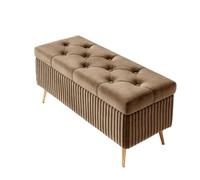 Banc de rangement, repose-pieds capitonné capitonné pour salon et chambre à coucher, design robuste, supporte jusqu'à 150 kg, idéal pour l'entrée et le bout du lit