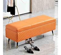 Banc de rangement, repose-pieds moderne en cuir capitonné avec rangement caché, design élégant et pratique