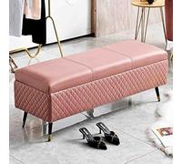 Banc de rangement, repose-pieds moderne en cuir capitonné avec rangement caché, design élégant et pratique