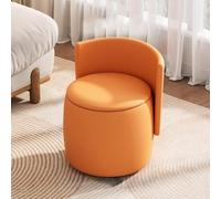 Banc de rangement rond moderne avec dossier rembourré pour chambre à coucher, salon, salle de maquillage, repose-pieds et espace de rangement supplémentaire, meuble élégant et fonctionnel