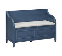 Banc de rangement rustique avec compartiments cachés et coussin amovible, parfait pour l'entrée, le couloir, le foyer ou la chambre à coucher