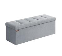 Banc de Rangement - SONGMICS - 38 x 110 x 38 cm - Capacité de Charge 300 kg - Gris Tourterelle