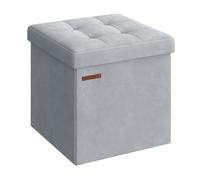 Banc de Rangement - SONGMICS - 38 x 38 x 38 cm - Capacité 300 kg - Gris Tourterelle