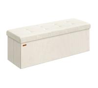 Banc de Rangement - SONGMICS - Pliable - 38x110x38 cm - Blanc Crème - Charge 300 kg