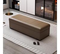 Banc de Rangement,Tabouret de lit en Cuir, Assise rembourrée,Charge jusqu'à 300 kg,Cadre en Bois,Design Moderne,pour Chambre, Salon, Dortoir Grey 70x40x40cm