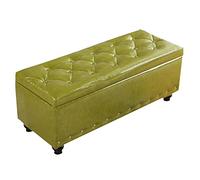 Banc de rangement touffeté en similicuir avec plateau relevable pour chambre à coucher et entrée, repose-pieds rectangulaire et coffre à chaussures, vert élégant, 90 x 40 x 40 cm