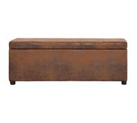 Banc de rangement - UU - 116 cm - Marron Similicuir LL087537