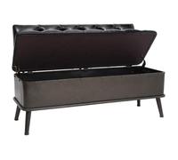 Banc de rangement - UU - avec dossier - 110 cm - Noir Similicuir LL117857