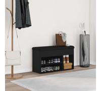 Banc De Rangement Vidaxl Chêne Noir 80x30x45 Cm Bois Aggloméré Noir