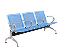 Banc de réception 3 places avec accoudoir, cadre en acier durable, chaise de salle d'attente pour bureau, invité, aéroport, hôpital, banque, salon
