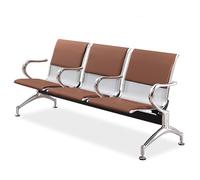 Banc de réception 3 places avec accoudoirs et dossiers, assise confortable en cuir avec rembourrage en éponge haute résilience, idéal pour les salles d'attente d'aéroport, bureau, hôpital et salon