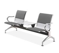 Banc de réception avec table, chaise de bureau avec accoudoirs et dossier, chaise de réception en cuir pour entreprise