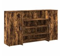 Banc de réception chêne fumé 180 x 50 x 103,5 cm en aggloméré | Design d'armoire, surface résistante, montage facile, utilisation professionnelle polyvalente