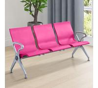 Banc de réception d'aéroport 3 places avec dossier et accoudoirs, chaises en cuir synthétique pour bureau, salon, banque, hôpital et école, design poutre fermée