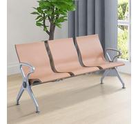 Banc de réception d'aéroport 3 places avec dossier et accoudoirs, chaises en cuir synthétique pour bureau, salon, banque, hôpital et école, design poutre fermée