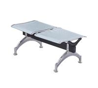 Banc de réception dos nu - Chaise de salle d'attente durable pour aéroport, hôpital, salon, barbier, conférence, capacité de 150 kg - Solution d'assise élégante et peu encombrante, argenté 105 x 50 x