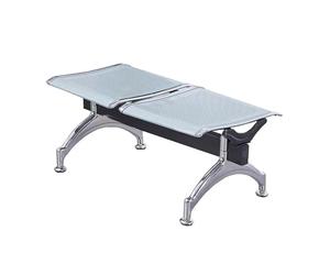 Banc de réception dos nu - Chaise de salle d'attente durable pour aéroport, hôpital, salon, barbier, conférence, capacité de 150 kg - Solution d'assise élégante et peu encombrante, argenté 105 x 50 x