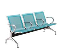 Banc de réception élégant 3 Places avec accoudoirs - Chaises de Salle d'attente en Acier pour Bureaux, aéroports, hôpitaux et banques - Mobilier de Hall élégant en Vert