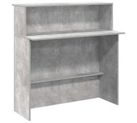 Banc de réception gris béton 100 x 50 x 103,5 cm aggloméré avec étagère | Étagère intégrée, panneaux de confidentialité, fixation murale, montage facile, utilisation au bureau et à l'hôtel