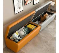 Banc De Réception Moderne avec Rangement, Canapé Modulaire en Simili Cuir for Salle D'attente for Bureau, Salon, Longue Chaise Créative avec Dossier(B100CM)