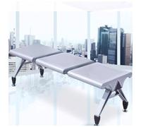 Banc de réception moderne en acier 3 places, chaise de salle d'attente, sans accoudoirs, design sans dossier, siège visiteur élégant pour bureaux et halls